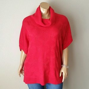 Avenue Red Cowl Neck Knit Sweater